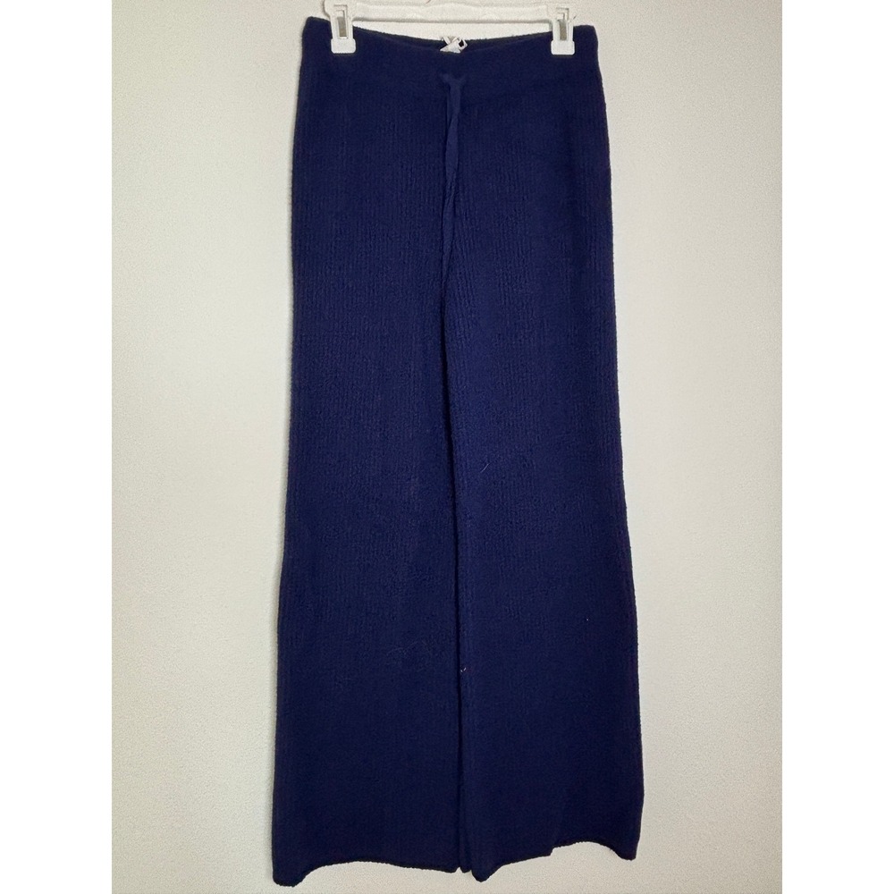 Forever 21 Navy Blue Knit Wide Leg Lounge Pants‎ Ribbed Drawstring Medium